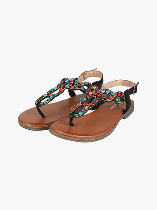 Women's multicolor thong sandals