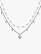 Women's necklace in steel and rhinestones