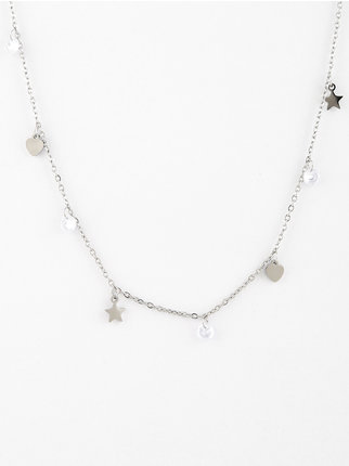 Women's necklace with stars and hearts