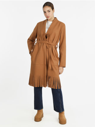 Women's open coat with fringes