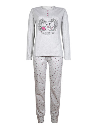 Women's pajamas in cotton with hedgehog print
