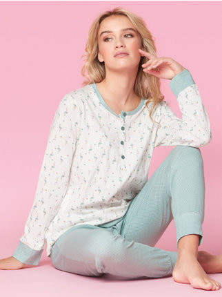 Women's pajamas in cotton with print