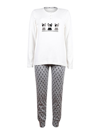 Women's pajamas in warm cotton with print