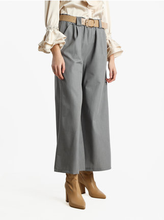 Women's palazzo trousers with belt