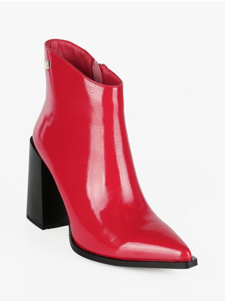 Women's patent leather ankle boot