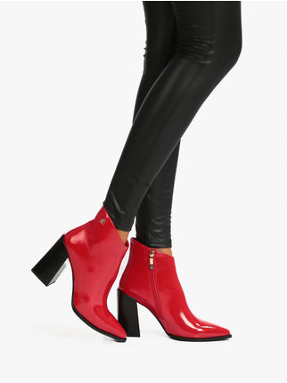 Women's patent leather ankle boot
