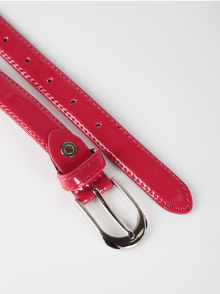 Women's patent leather belt
