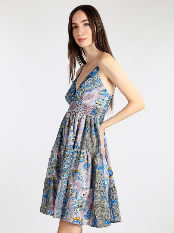 Women's patterned silk dress
