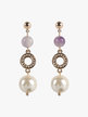 Women's pendant earrings with pearls