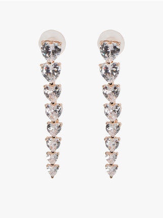 Women's pendant earrings with stones
