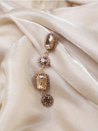 Women's pendant earrings with stones