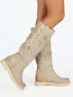 Women's perforated leather boots