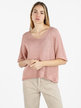 Women's perforated V-neck sweater