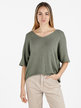 Women's perforated V-neck sweater