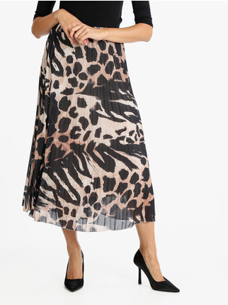 Women's pleated skirt with print