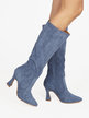 Women's pointed suede boots with heels