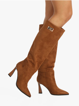 Women's pointed suede high boots