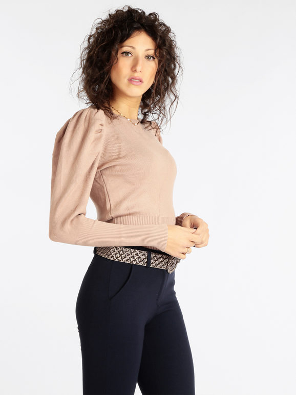 Women's pullover with balloon sleeves