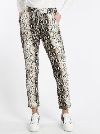Women's python cotton trousers