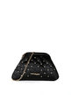 Women's quilted clutch bag with rhinestones