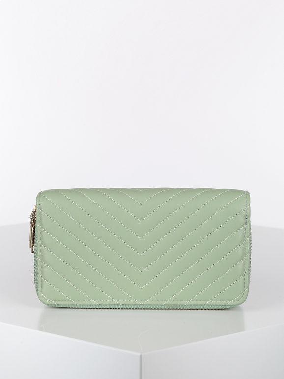 Women's rectangular wallet with quilted effect