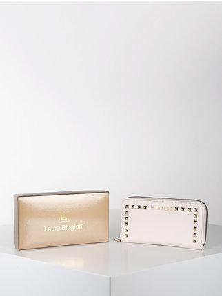 Women's rectangular wallet with studs