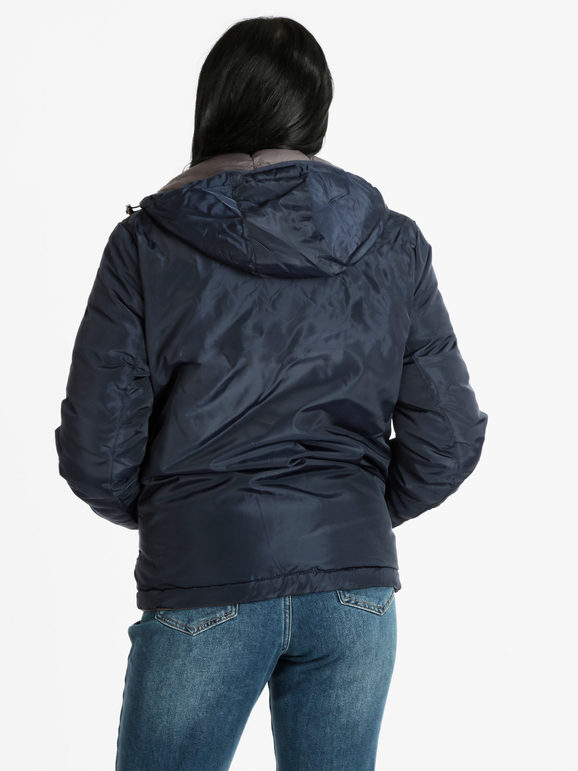 Women's reversible short padded jacket