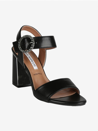 Women's rhinestone sandals with heels