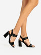 Women's rhinestone sandals with heels