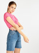 Women's ribbed cropped T-shirt