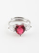 Women's ring with heart stone