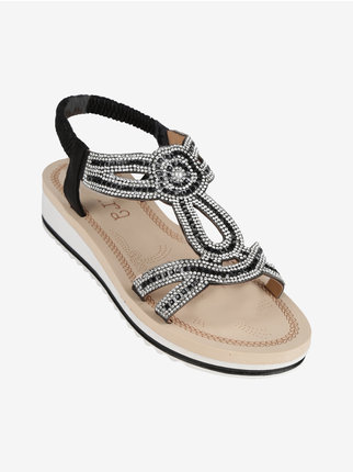 Women's sandals with rhinestones