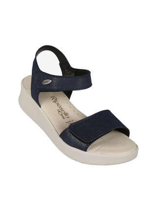 Women's sandals with wedge and velcro straps