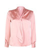 Women's satin blouse with tie