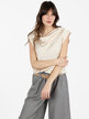 Women's satin effect blouse with waterfall neckline