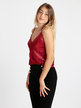 Women's satin effect top with lace