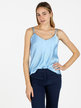 Women's satin effect top with V-neck