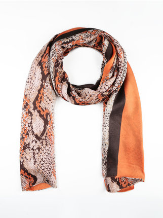 Women's scarf in python silk blend