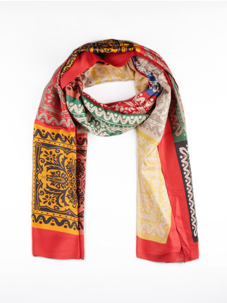 Women's scarf in viscose with prints
