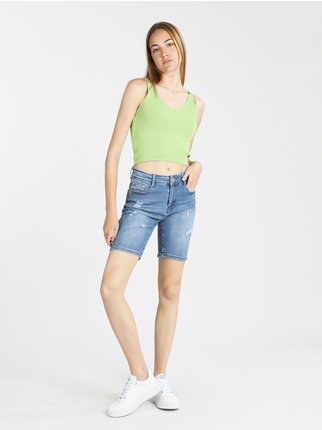 Women's shaping jeans shorts
