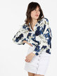 Women's shirt with knot and floral print