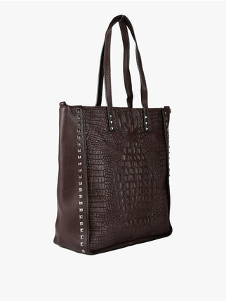 Women's shopper bag with studs