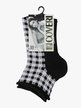Women's short checkered sock