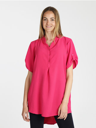Women's short sleeve maxi blouse