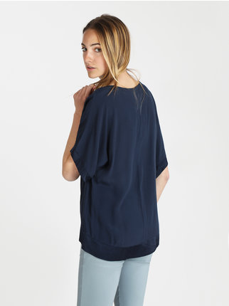 Women's short-sleeved blouse in viscose