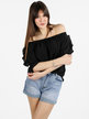 Women's short-sleeved blouse with ruffles