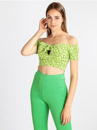 Women's short-sleeved cropped top