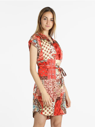 Women's short-sleeved dress with print
