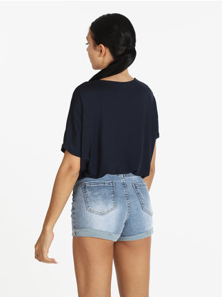 Women's short-sleeved maxi shirt