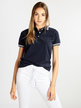 Women's short-sleeved polo shirt in cotton